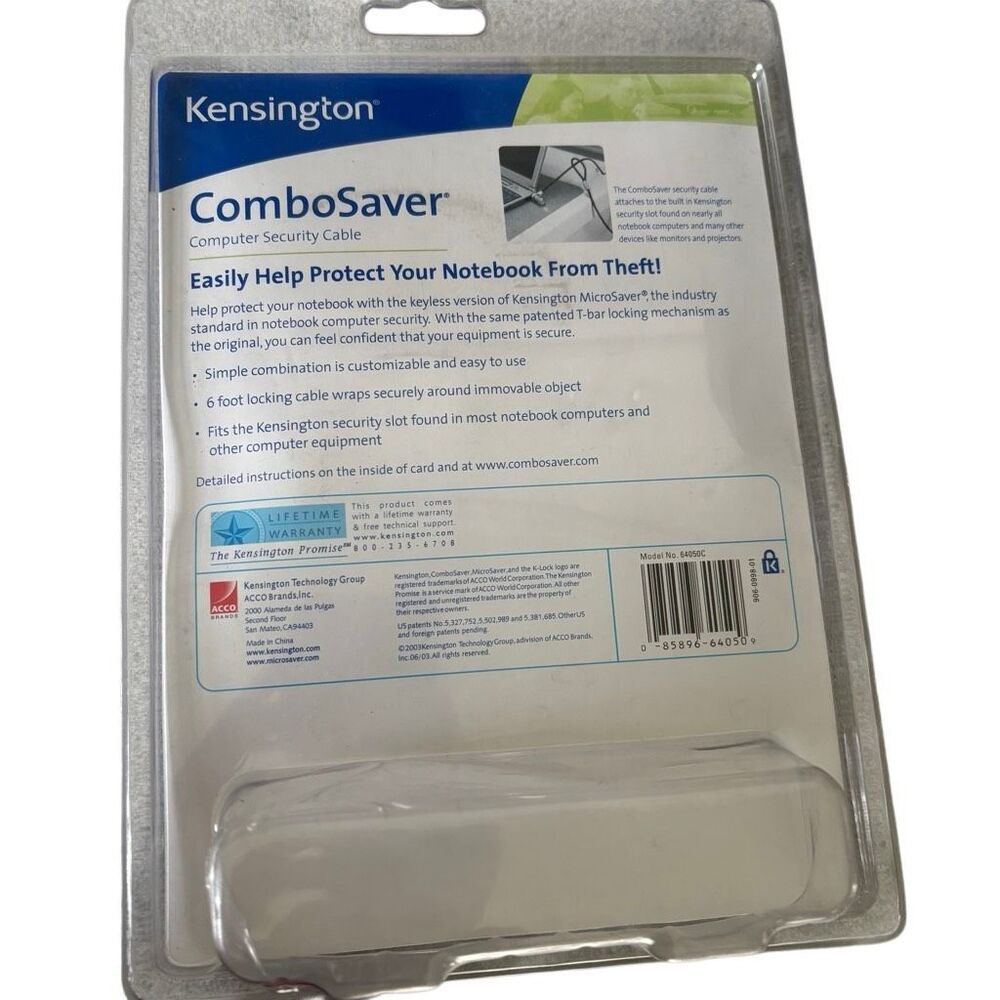Kensington Simple Combination Lock Combo Saver Computer Security Cable 64050 - Picture 3 of 4
